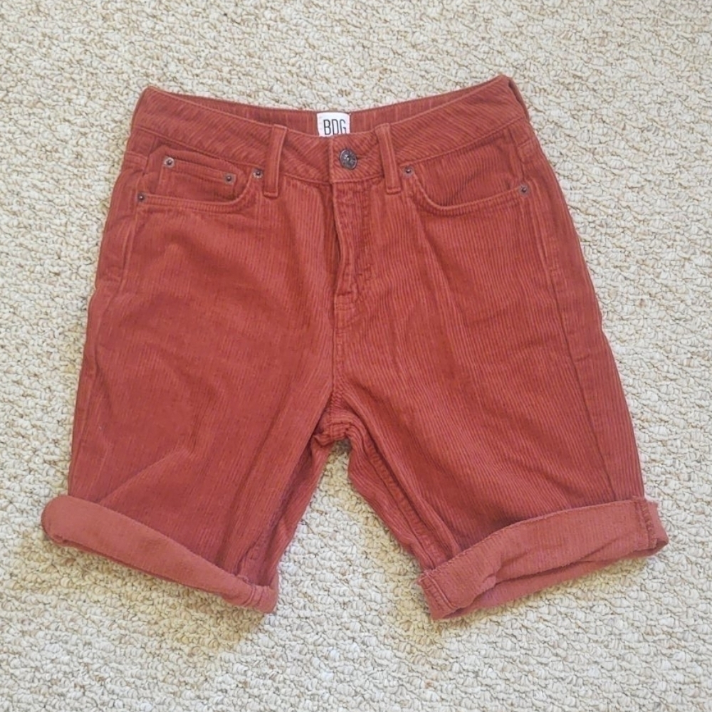 BDG Urban Outfitter Orange Corduroy Shorts Sz 27